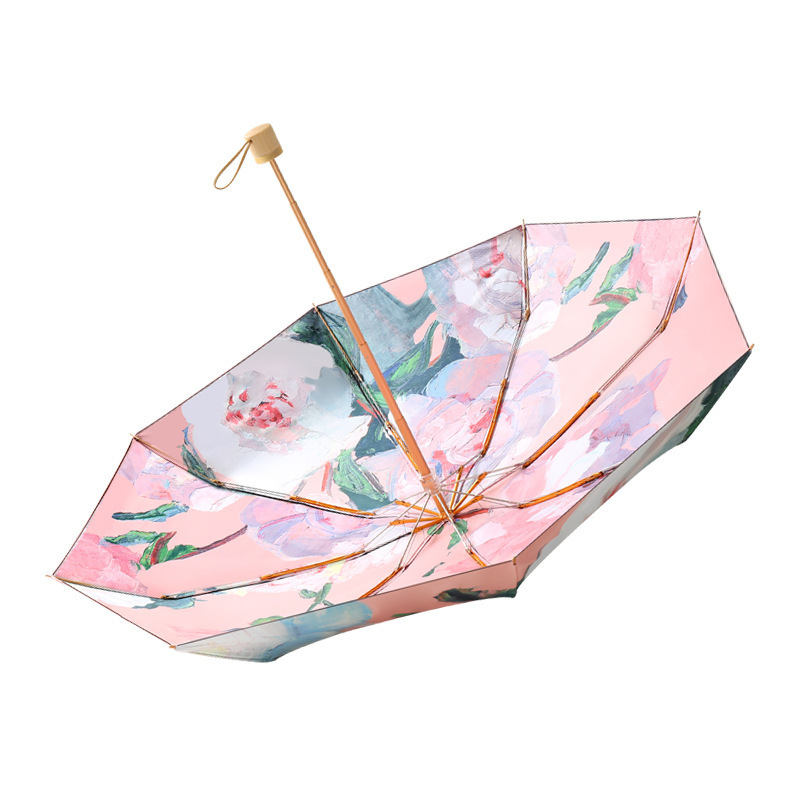 Double-layer umbrella sun protection UV small fresh umbrella sunny and rainy dual-use folding umbrella