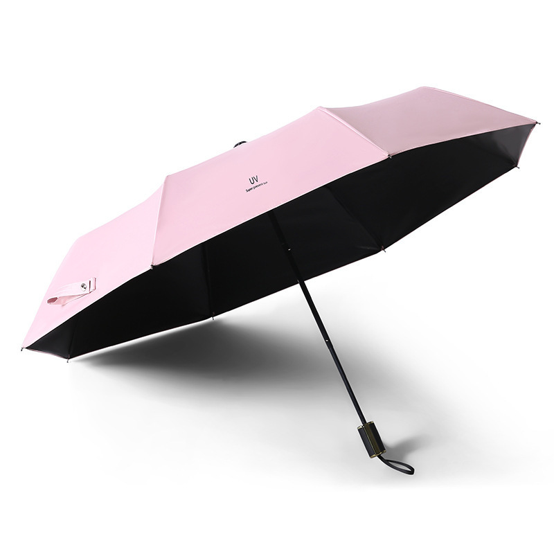 Hot Selling Wholesale Gifts Portable Compact 3 Fold Manual Full Print Beautiful Folding Travel Umbrellas With Cover