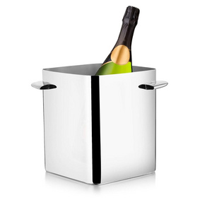 Mirror Polished Aluminum Wine Cooler Ice Bucket With Customized Logo on The Outer Surface Table Ware