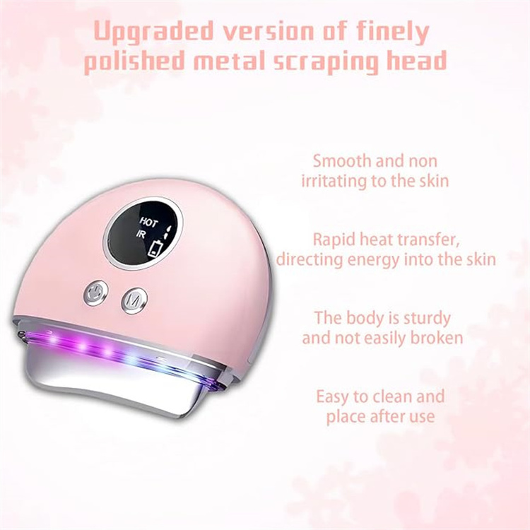 Led Electric Gua Sha Facial Tool 9 Gear Vibration Heating Face Sculpting Massager Tool for Anti Aging Neck Face Lift Wrinkle