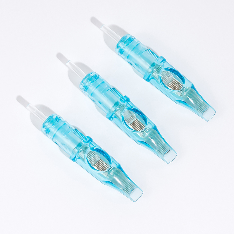 Blue Whale 20pcs Transparent Membrane Ink Cartridge Plastic Disposable Sterilized Safety Tattoo Cartridge Needle