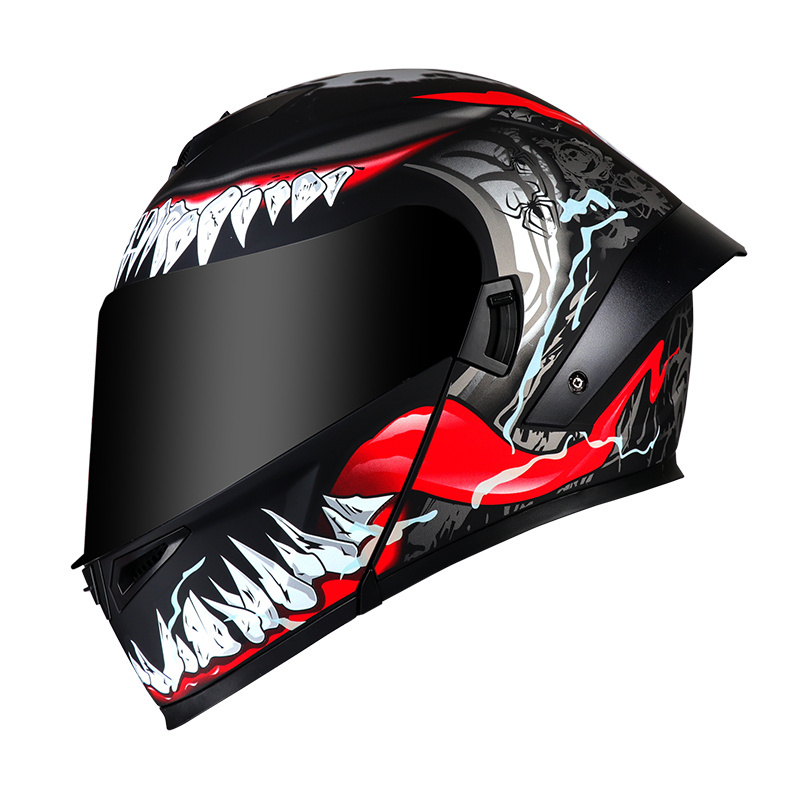 Motorcycle Accessories Venom Cool Pattern Design Motor Helmet Double Visor Flip up helmet