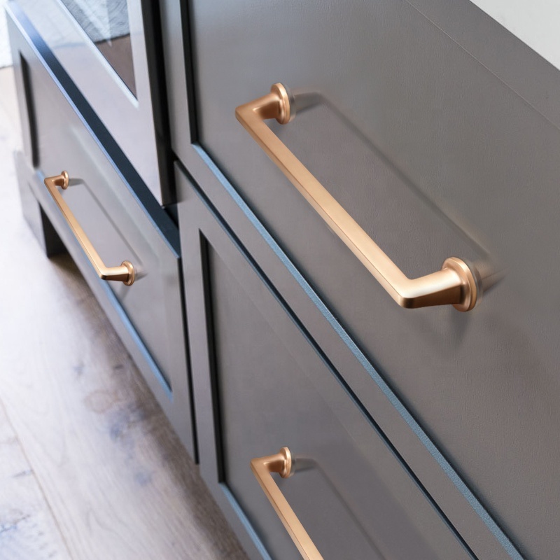 YONFIA 3715 Wholesale modern kitchen cabinet door drawer brushed brass handles and knobs furniture cabinet handle hardware