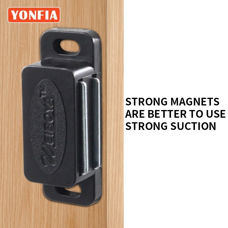 YONFIA 9026 Magnetic Kitchen Cabinet Cupboard Wardrobe Sliding Door Catches Latch with Screws Hidden Door Catch For Furniture