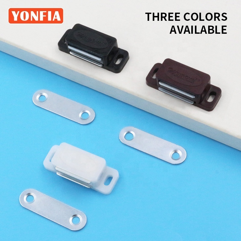 YONFIA 9026 Magnetic Kitchen Cabinet Cupboard Wardrobe Sliding Door Catches Latch with Screws Hidden Door Catch For Furniture