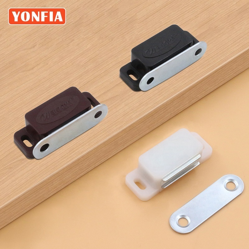 YONFIA 9026 Magnetic Kitchen Cabinet Cupboard Wardrobe Sliding Door Catches Latch with Screws Hidden Door Catch For Furniture