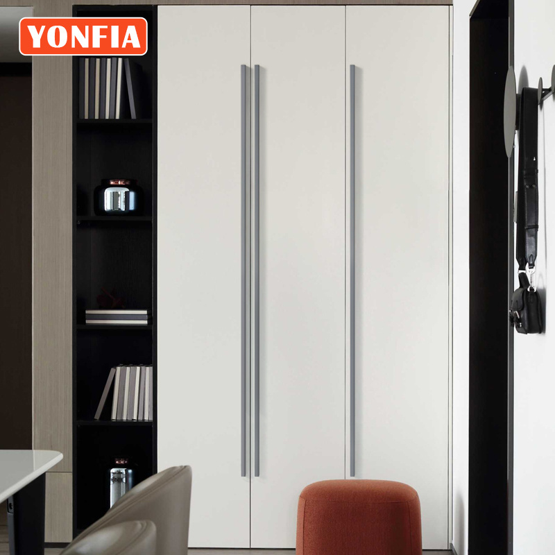 YONFIA 3745 Long Aluminium Profile Furniture Cupboard Handle Wardrobe Kitchen Cabinet Drawer Pull Handle Long Closet Door Handle