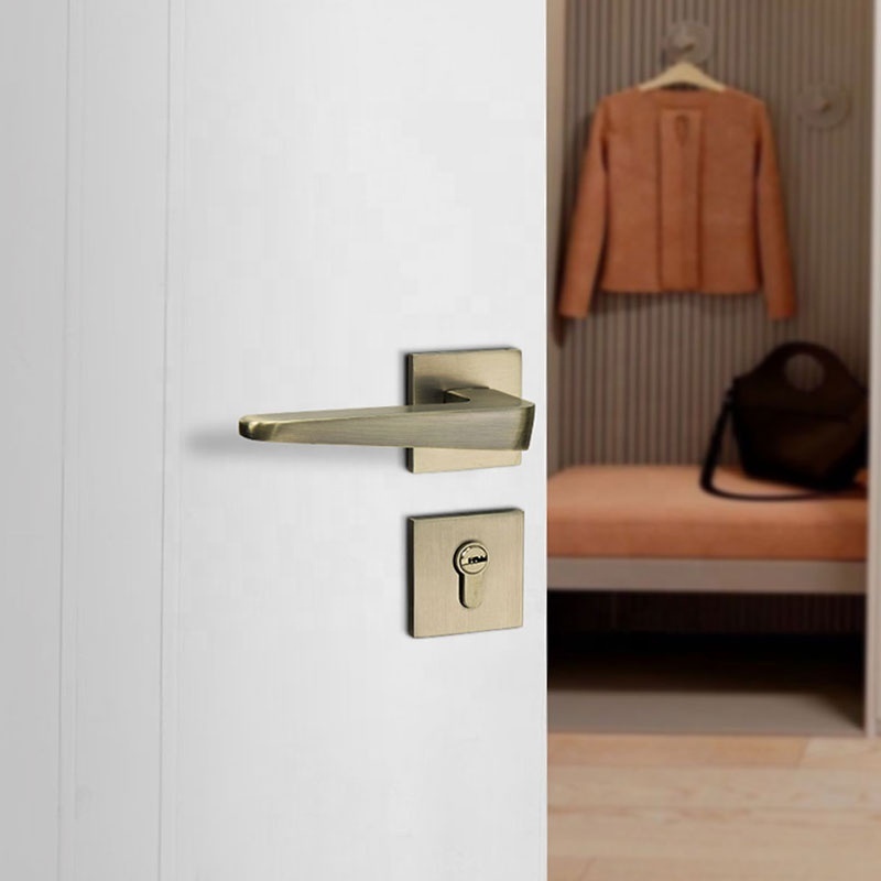 Yonfia A8177R04 China Hardware furniture aluminum alloy door handle brushed antique bronze bedroom internal door handle set