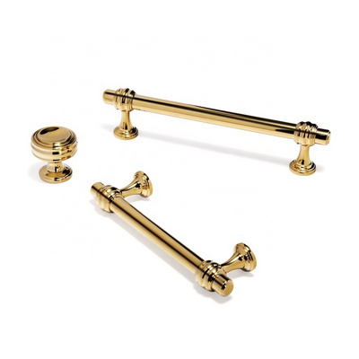 New luxury gold kitchen cabinet pull handle round knobs drawer handles