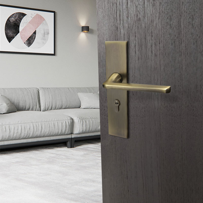 Yonfia A8142P11S rts Best Quality Door Handle Set With Lock Classic Long Plate Door Handle Lever Lock