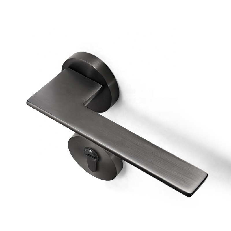 YONFIA A8046R01 Minimalist Square Black Modern Interior Door Handle New Home Levers Door Handles For Bathroom Wood Door