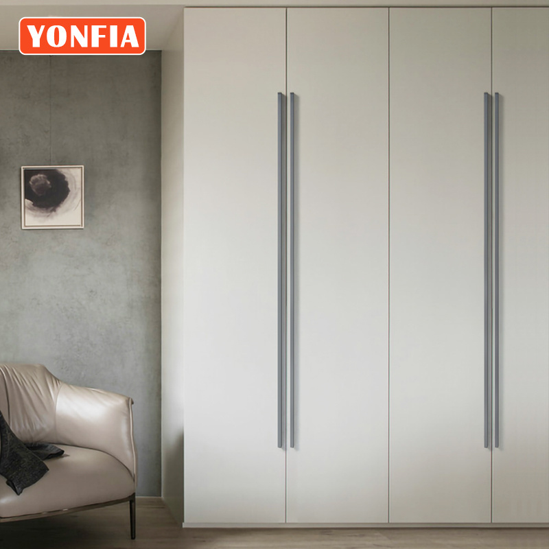 YONFIA 3745 Long Aluminium Profile Furniture Cupboard Handle Wardrobe Kitchen Cabinet Drawer Pull Handle Long Closet Door Handle