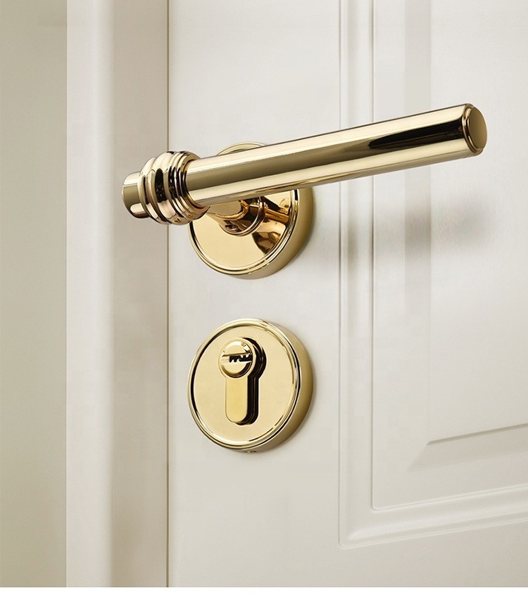 YONFIA 8031 hot sale traditional solid zinc alloy interior door handle lock home bathroom lever door handles for wood door