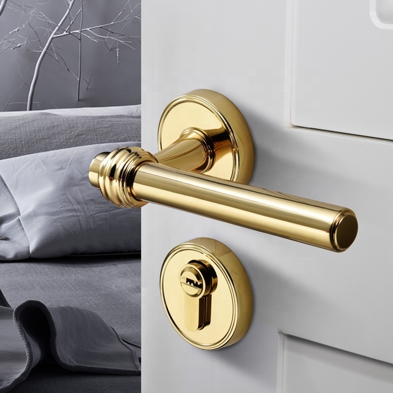 YONFIA 8031 hot sale traditional solid zinc alloy interior door handle lock home bathroom lever door handles for wood door