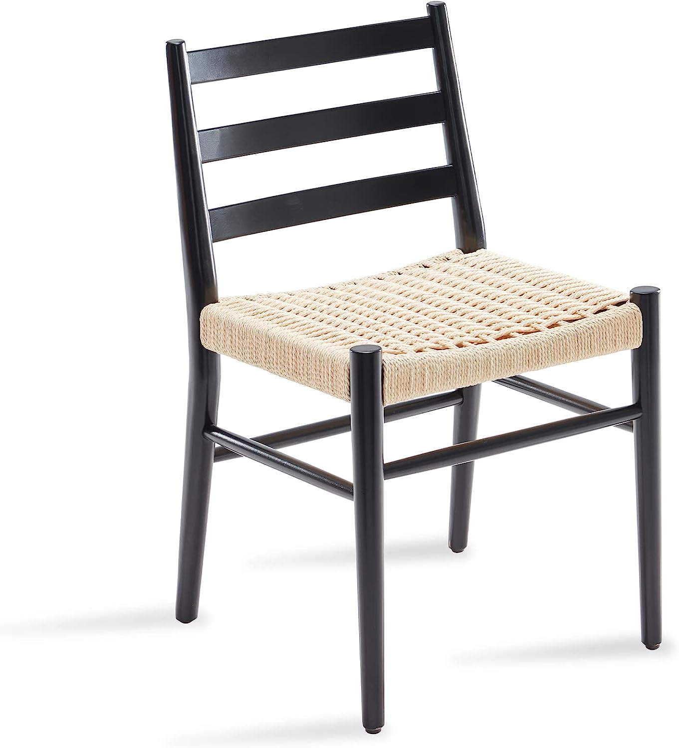 Silla solid ash wood frame dining chair classic design armrest woven chair rope seat for restaurant wooden chair