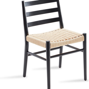 Silla solid ash wood frame dining chair classic design armrest woven chair rope seat for restaurant wooden chair