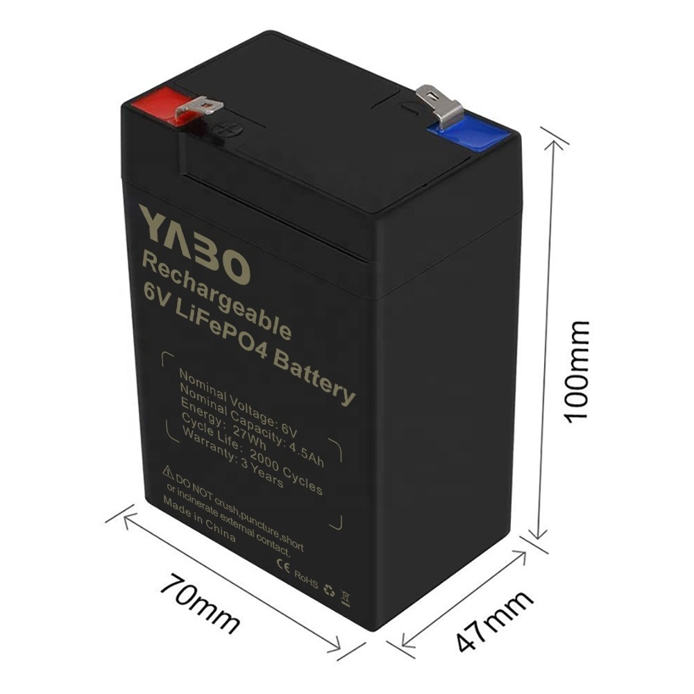 Substitute Lead Acid Battery Rechargeable Solar Energy 6V 4.5Ah Battery with Charger for Lighting/ups/cctv/home Appliance