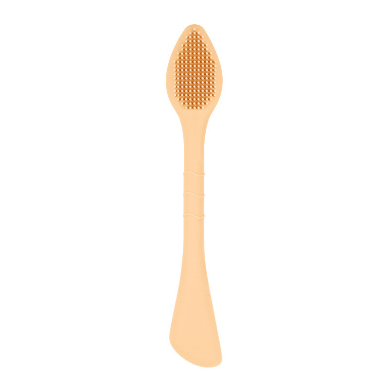 Reecyclable multiple colors available facial mask spatula double sided cosmetic soft silicone face mask brush