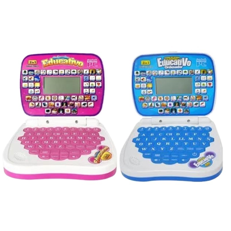 2 in 1 Spanish English Bilingual Kids My First Learning Tablet Animals Alphabet Math Teach Educational Toy