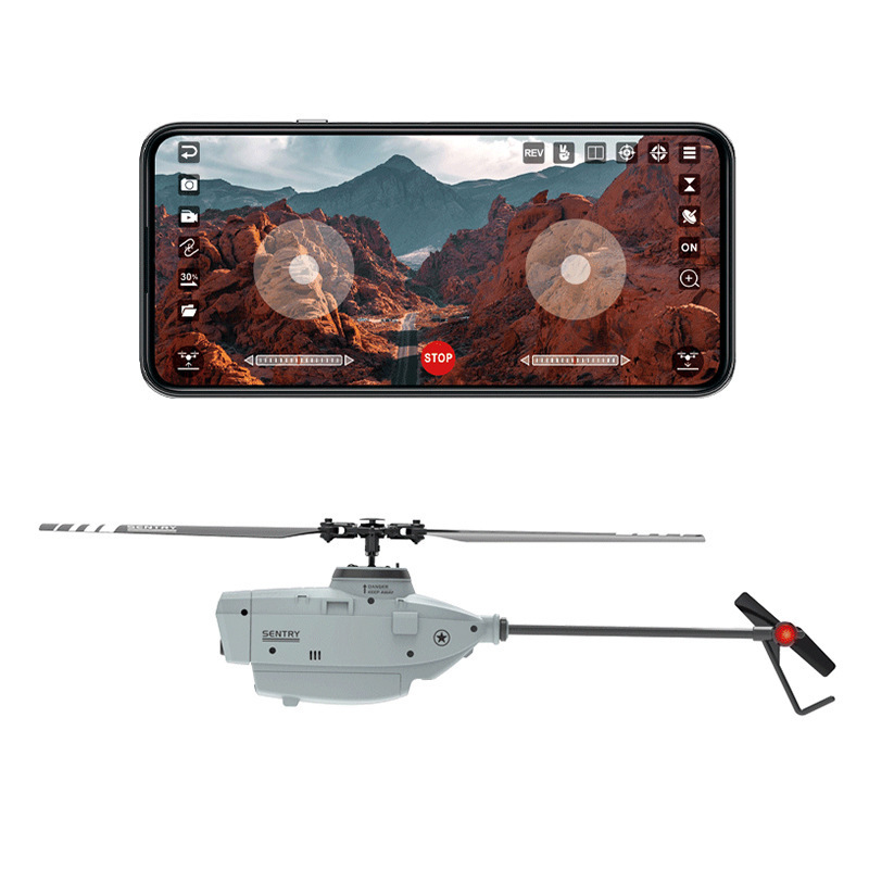 2.4ghz Rc Drone 720p Camera Wifi Sentry Helicopter C127 Wide Angle Camera Single Paddle Without Ailerons Drone Rc Toy