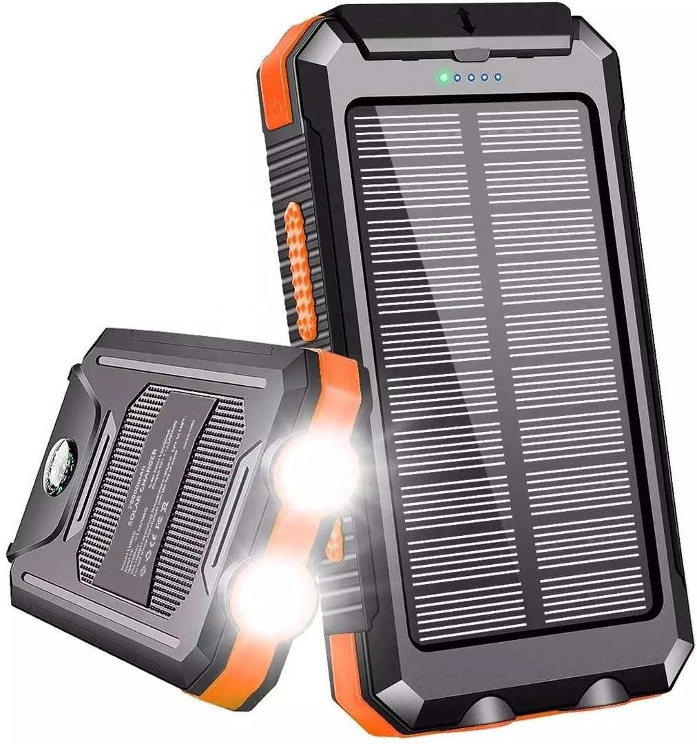 Factory High Capacity Solar Charger 20000mAh with Compass Strong Camping Light Outdoor Waterproof 20000mAh Solar Power Bank