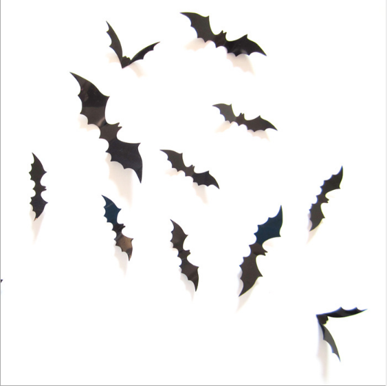 2024 New Happy Halloween Party DIY Stickers Display Window Decoration Supplies Set 3D Bat Decorative Wall Stickers