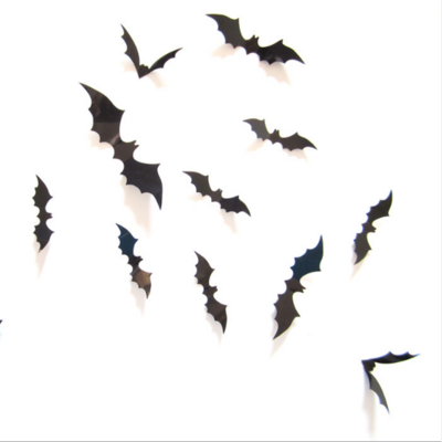 2024 New Happy Halloween Party DIY Stickers Display Window Decoration Supplies Set 3D Bat Decorative Wall Stickers