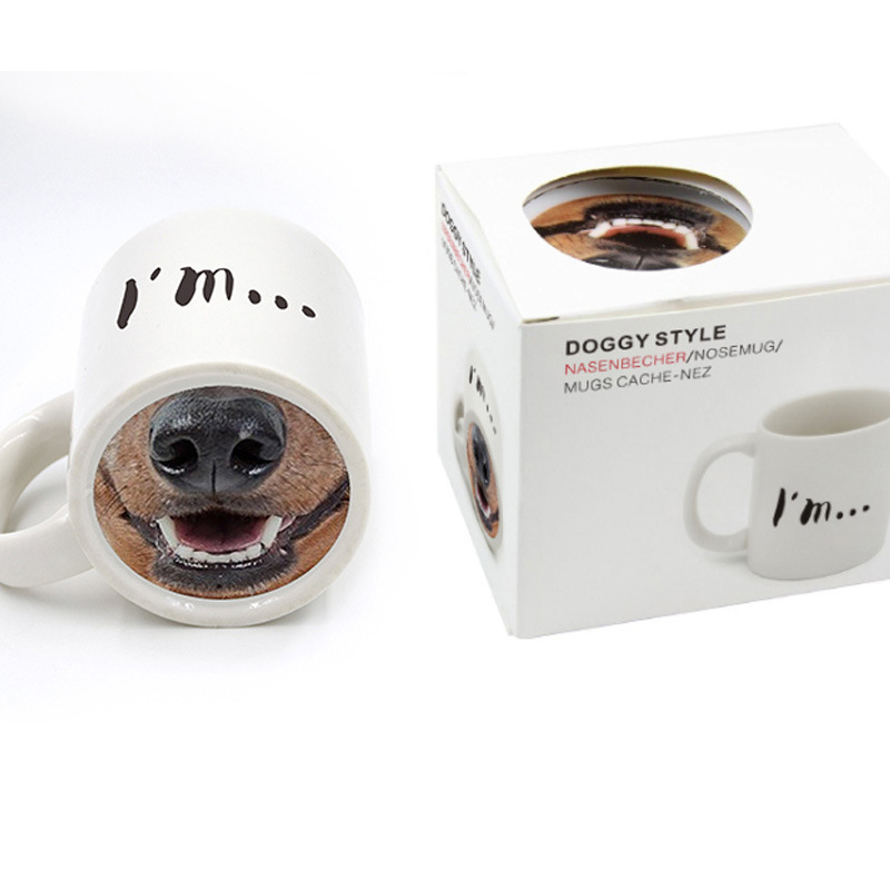 (Gift) Creative Pig Cup Nose Piggy Mug, Funny Dog Nose Mug, Cute Animal Cup for Gifts