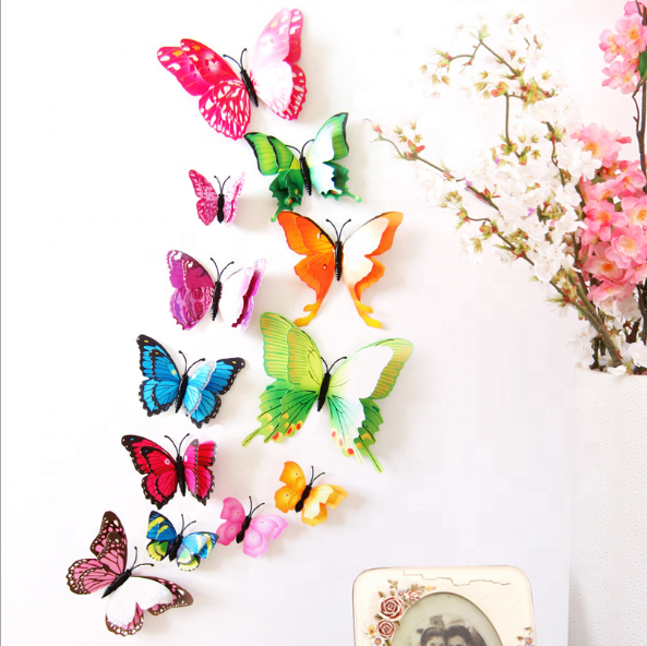 12pcs Art Decal Room Wall Stickers Decorations Home Decor 3D Butterfly Sticker