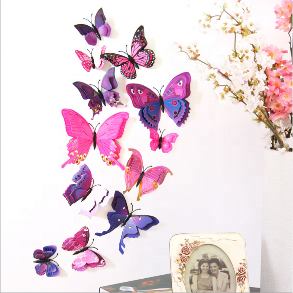 12pcs Art Decal Room Wall Stickers Decorations Home Decor 3D Butterfly Sticker