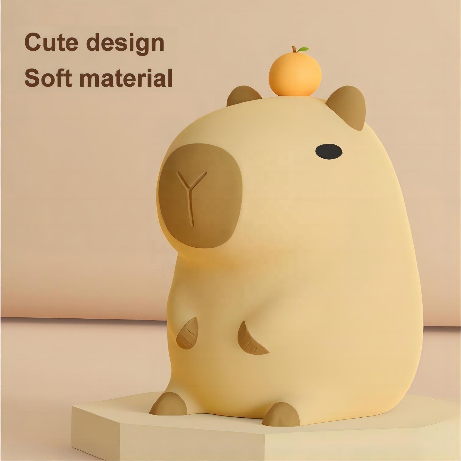 Cute Cartoon Capybara Silicone Night Light USB Rechargeable Timing Sleep Lamp For Children's Room Decor