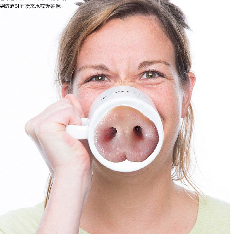 (Gift) Creative Pig Cup Nose Piggy Mug, Funny Dog Nose Mug, Cute Animal Cup for Gifts