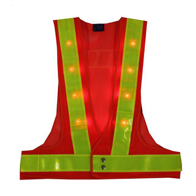 LED Light up Safety Vest with Reflective Stripes Cycling Traffic Outdoor Night Safety Warning Vest