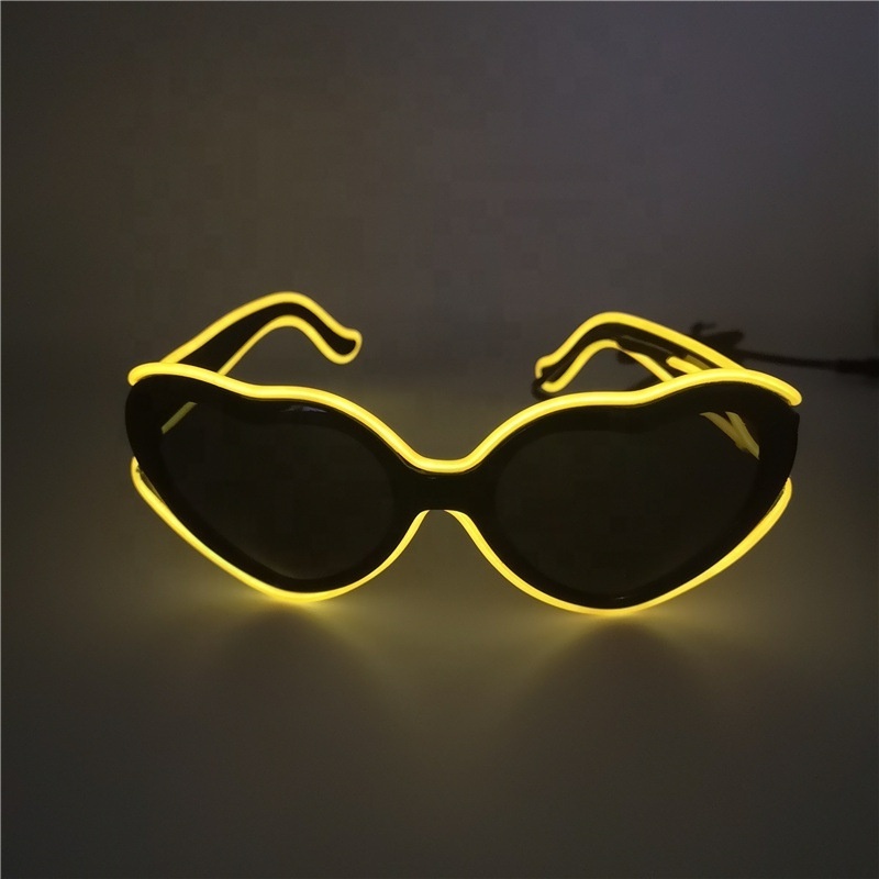 Led Flashing Sun Glasses Heart Shape Glow in Dark Glasses LED light up glasses