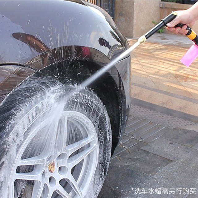 High Pressure Hose Spray Nozzle Spray Pattern with Soap Dispenser Bottle Snow Foam Gun for Watering Plants