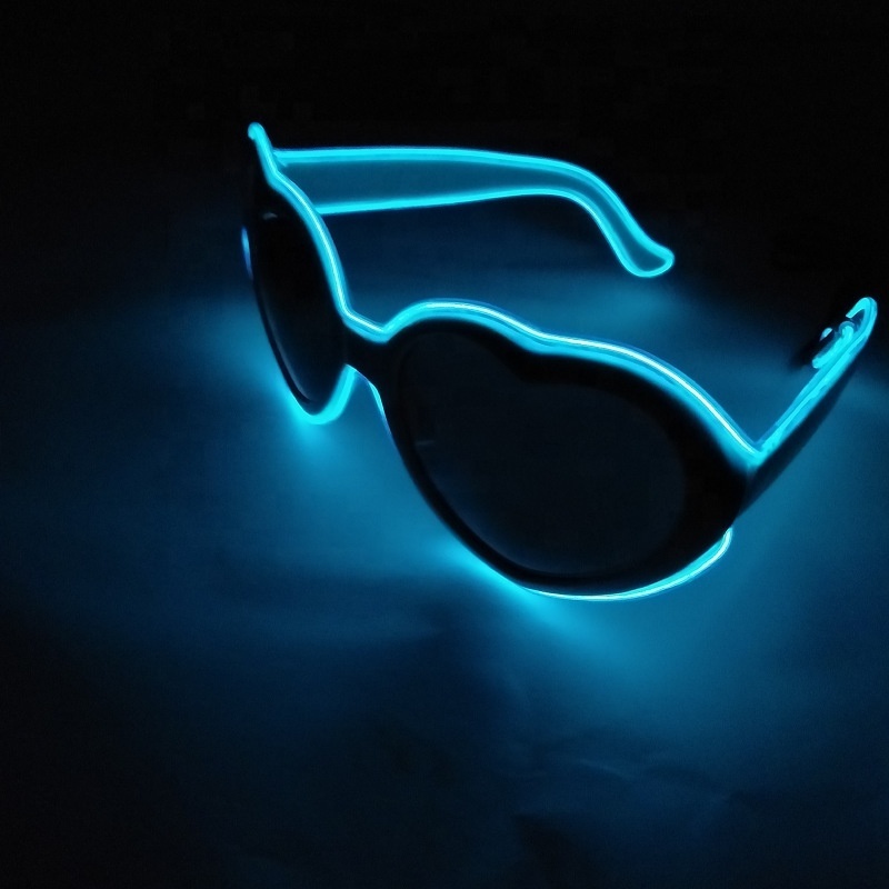 Led Flashing Sun Glasses Heart Shape Glow in Dark Glasses LED light up glasses