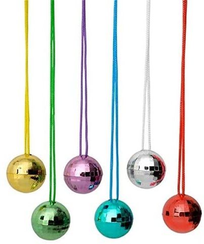 Disco Ball Necklaces Set of 12 Traditional Big Beads Necklace Mardi Gras Beads Party Favor