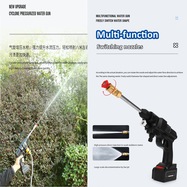 Power Washer Electric High Pressure Washer with Adjustable Spray Nozzle Foam Cannon IPX5 Car Washer Cleaner