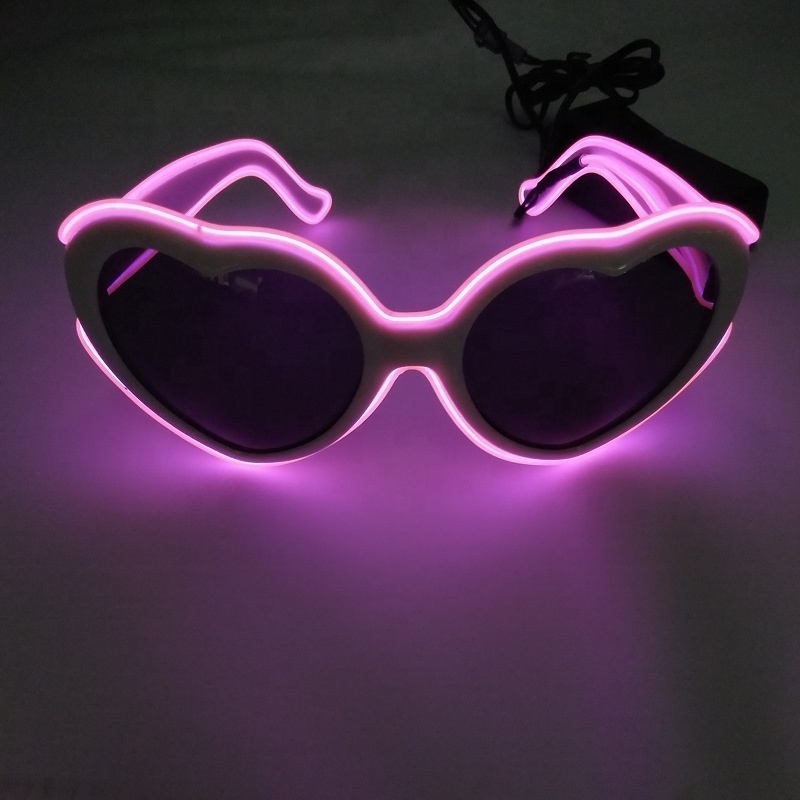 Led Flashing Sun Glasses Heart Shape Glow in Dark Glasses LED light up glasses