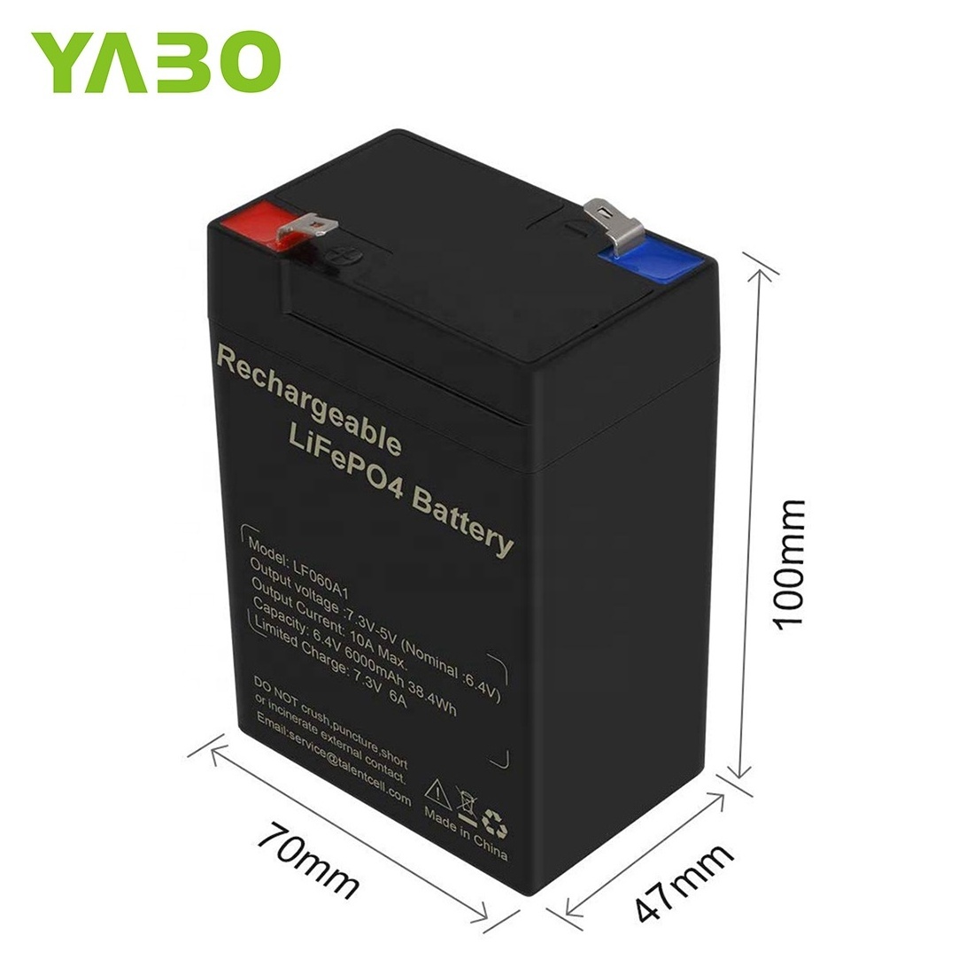 Rechargeable Lifepo4 6Ah 6V 4.5Ah Lithium Li-ion 6.4V Solar Battery for Toys Bicycle Headlight Bumper Car