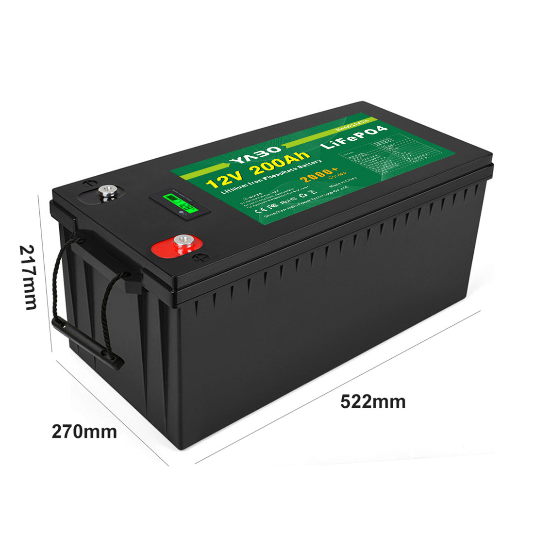 YABO LiFePO4 BMS Lifepo4 Battery Pack 12V 48V 120Ah 150Ah 170Ah 200Ah 300Ah LiFePO4 Lithium Ion Battery 12V