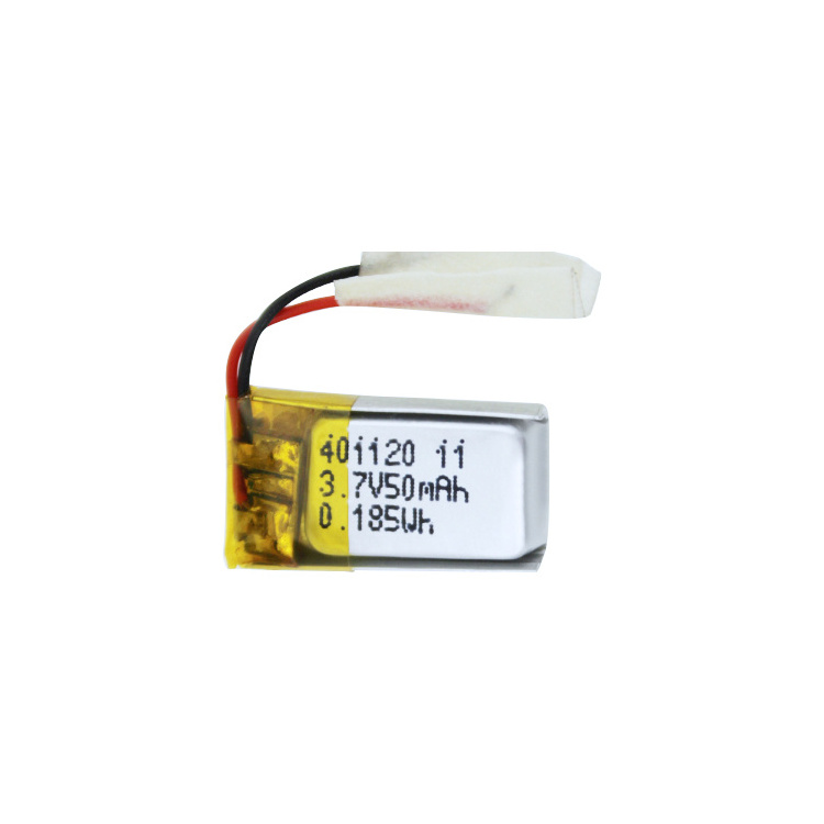 401120 50mah Rechargeable Ultra Thin Smallest Lipo Battery Pack 3.7V Lithium Polymer Battery For Gps