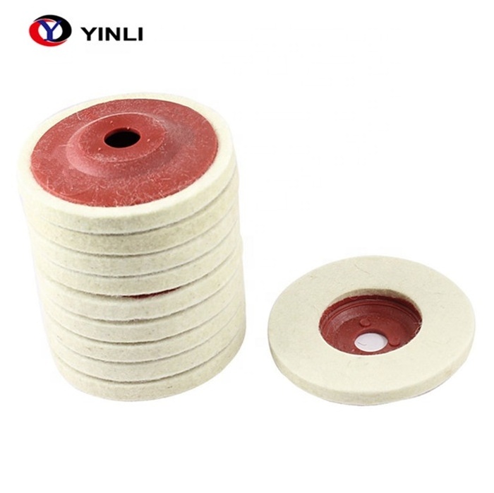 Wool felt disc for glass polishing