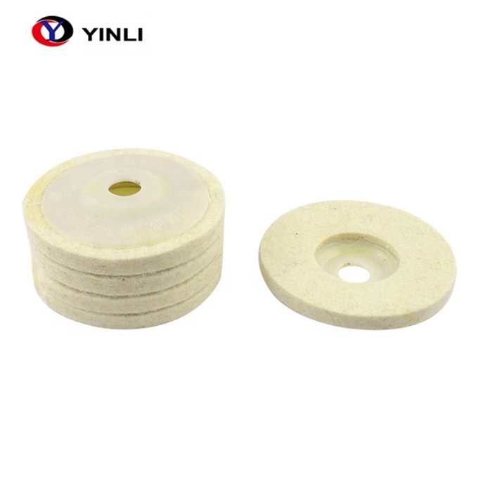 Wool felt disc for glass polishing