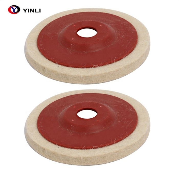 Wool felt disc for glass polishing