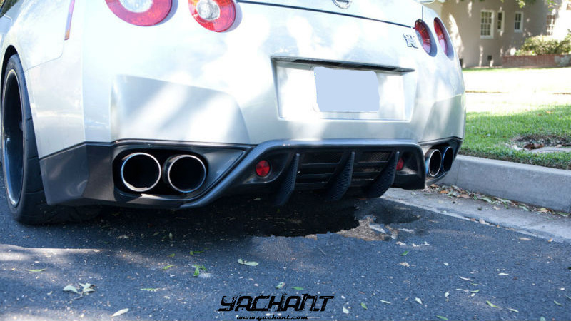 FRP Fiber Glass 2008 to 2010 R35 GTR CBA WA Style Rear Bumper Diffuser Addon with Brake Light Fit For R35 GTR Rear Diffuser