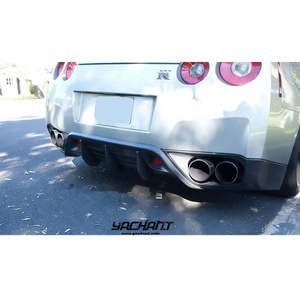 FRP Fiber Glass 2008 to 2010 R35 GTR CBA WA Style Rear Bumper Diffuser Addon with Brake Light Fit For R35 GTR Rear Diffuser