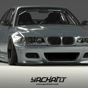 Fiber Glass E46 3 Series & M3 Coupe Front Lip with Rods Fenders Rear Trunk Spoiler Body Kit For 1998 to 2005 BMW GRD PD Style