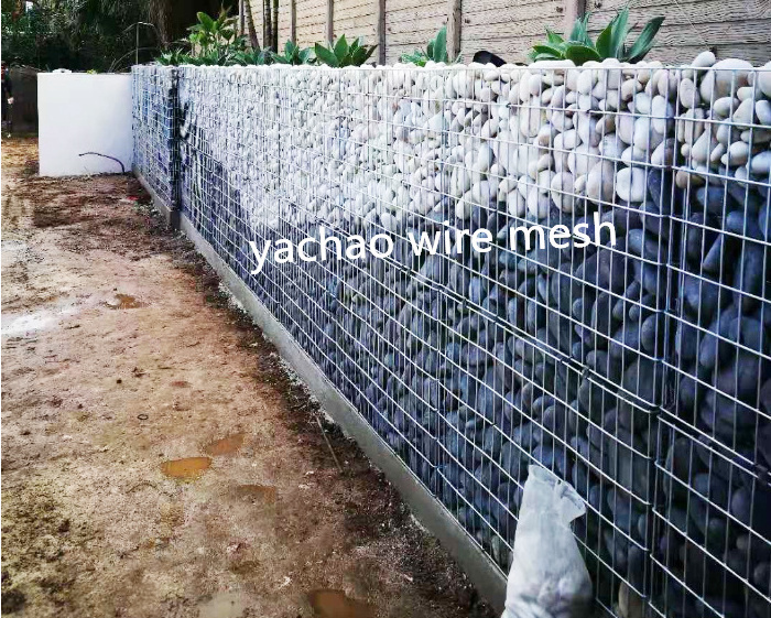 Hot dip galvanized welded GAW gabion mesh stone cage box basket fencing retaining wall cost / 1x1x0.5 Galfan wire gabions Canada