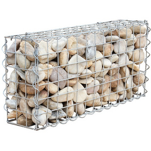 Hot dip galvanized welded GAW gabion mesh stone cage box basket fencing retaining wall cost / 1x1x0.5 Galfan wire gabions Canada